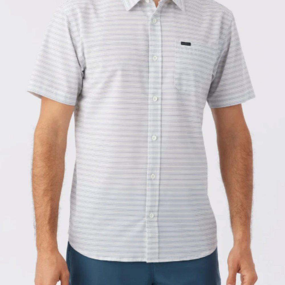 O'NEILL MENS TRVLR UPF TRAVERSE STRIPE STANDARD FIT SHIRT